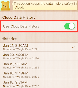 Turn ON iCloud Data History