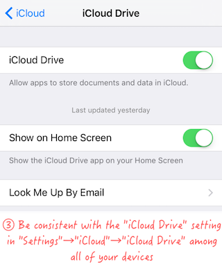 iCloud Drive Settings